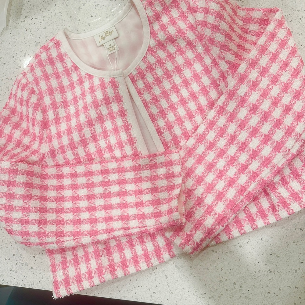 Lilly Pulitzer Pink and White Checkered Dress